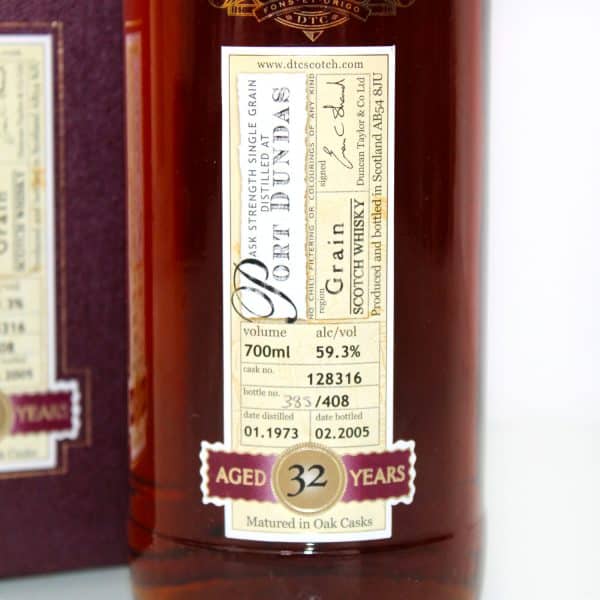 Port Dundas 1973 32 Year old Rare Auld Duncan Taylor label