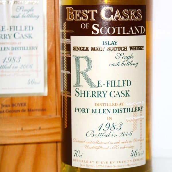Port Ellen 1983 Re Filled Sherry Cask Jean Boyer label