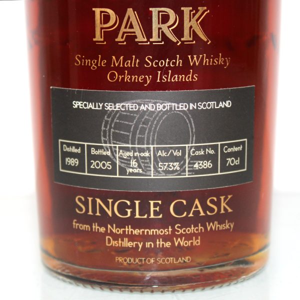 Highland Park 1989 16 Year Old Cask 4386 label